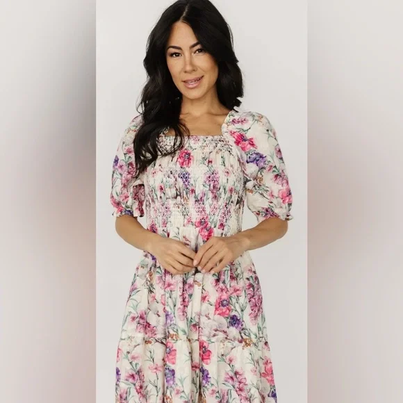 Baltic Born Tulsa Smocked Floral Maxi Dress  - SIZE 2XL - Picture 2 of 13